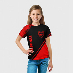 Футболка детская Arsenal - red gradient вертикально, цвет: 3D-принт — фото 2