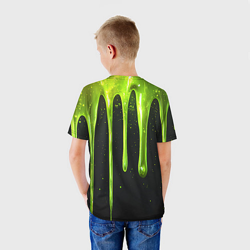 Детская футболка Слизь зеленая текстура / 3D-принт – фото 4