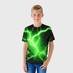 Футболка детская Color green black, цвет: 3D-принт — фото 2