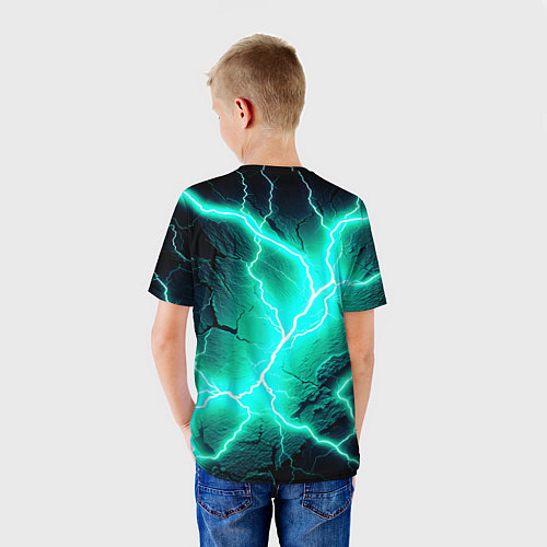 Детская футболка Color light blue black / 3D-принт – фото 4