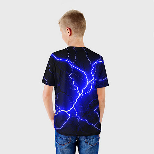 Детская футболка Color blue black / 3D-принт – фото 4