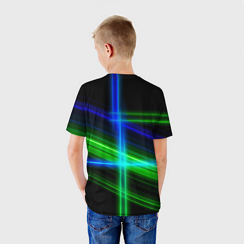 Детская футболка Color blue black green / 3D-принт – фото 4