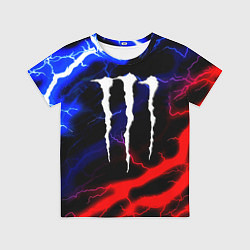 Детская футболка Monster energy молнии неон