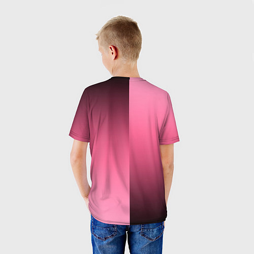 Детская футболка Розовый с затемнением градиент пополам / 3D-принт – фото 4