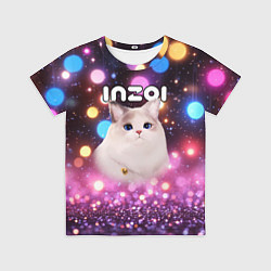 Детская футболка Inzoi кошечка и логотип