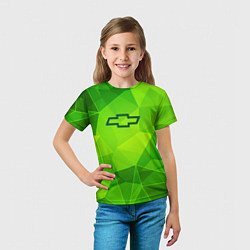 Футболка детская Chevrolet green poly, цвет: 3D-принт — фото 2