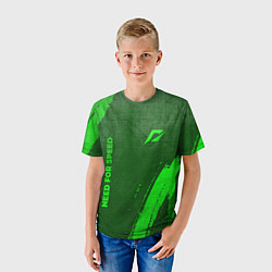 Футболка детская Need for Speed - green gradient вертикально, цвет: 3D-принт — фото 2