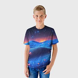 Футболка детская Синяя дюна - текстура, цвет: 3D-принт — фото 2