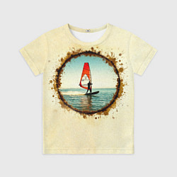 Детская футболка Виндсерфер на бежевом