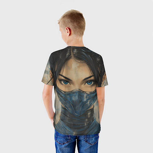 Детская футболка Портрет Китаны - Мортал комбат / 3D-принт – фото 4