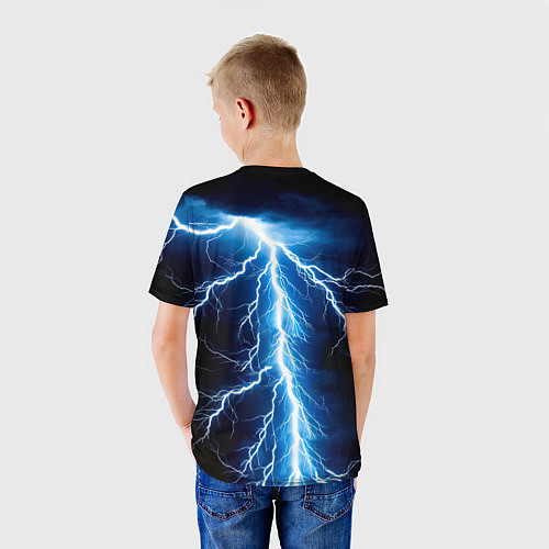 Детская футболка Кегля для боулинга и молния / 3D-принт – фото 4