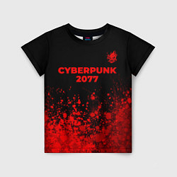 Детская футболка Cyberpunk 2077 - red gradient посередине