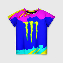 Детская футболка Monster energy краски цветные