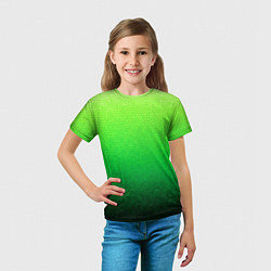 Футболка детская Градиент мозаика зелёный в тёмный, цвет: 3D-принт — фото 2