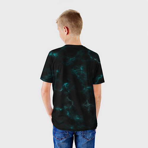 Детская футболка Color black turquoise / 3D-принт – фото 4