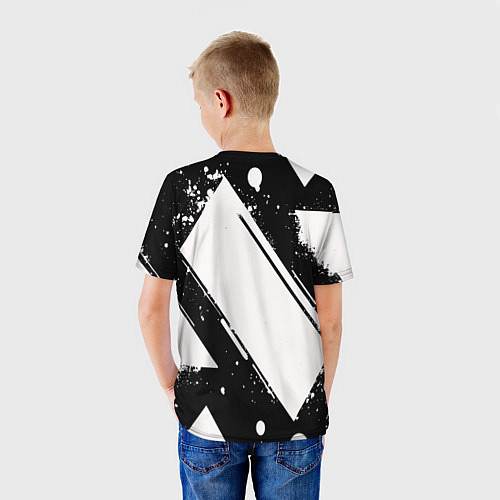 Детская футболка Color black white / 3D-принт – фото 4