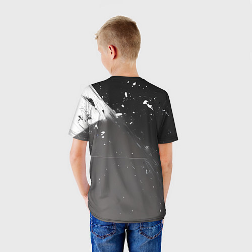 Детская футболка Скелет в космосе черно-белый / 3D-принт – фото 4