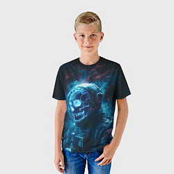 Футболка детская Скелет американского космонавта, цвет: 3D-принт — фото 2