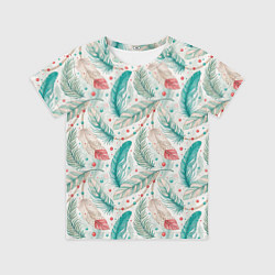 Футболка детская Бохо паттерн в мятных тонах, цвет: 3D-принт