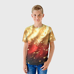 Футболка детская Волнистая текстура с блестками, цвет: 3D-принт — фото 2