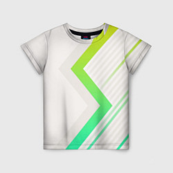 Детская футболка Color white line green