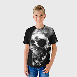 Футболка детская Стилизованный череп, цвет: 3D-принт — фото 2