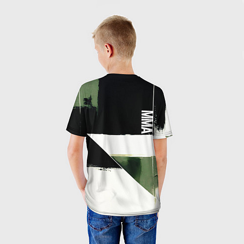 Детская футболка Русский ММА на фоне герба России / 3D-принт – фото 4