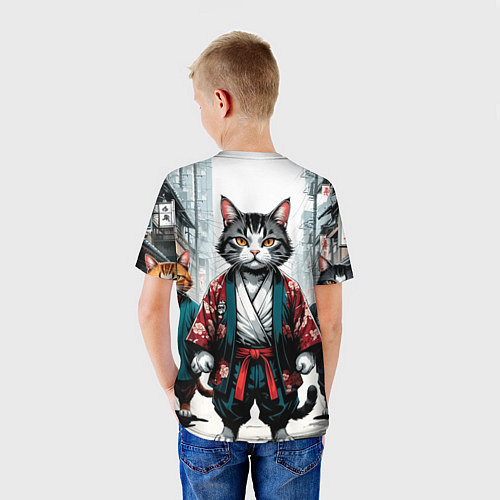 Детская футболка Коты якудза / 3D-принт – фото 4