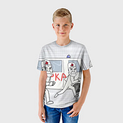 Футболка детская Дурка мем скорая, цвет: 3D-принт — фото 2