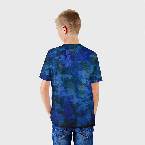 Детская футболка Абстракция - blue uniform camouflage / 3D-принт – фото 4