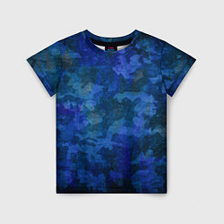 Детская футболка Абстракция - blue uniform camouflage