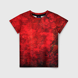 Детская футболка Абстракция - red shabby wall