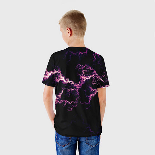 Детская футболка Lightning pink glow / 3D-принт – фото 4