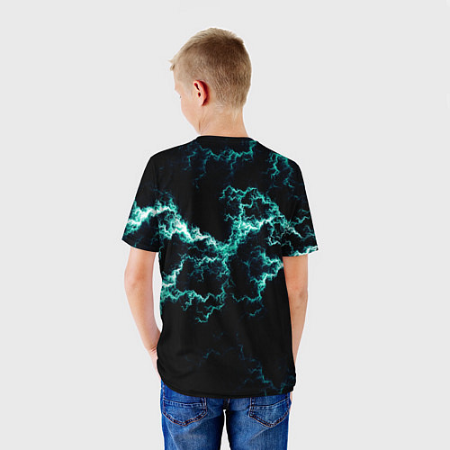 Детская футболка Lightning light blue glow / 3D-принт – фото 4