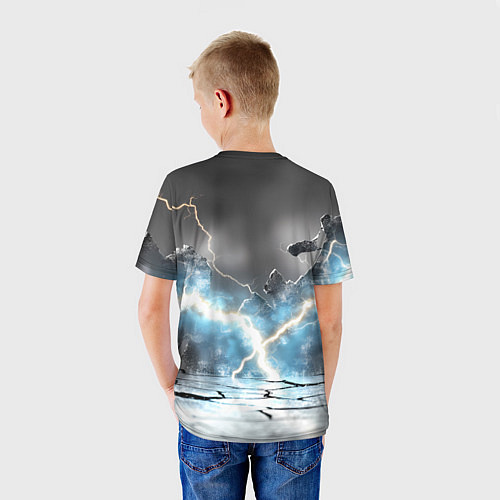 Детская футболка Герб России и молнии / 3D-принт – фото 4