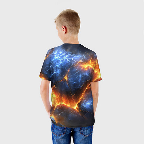Детская футболка Россия герб и огонь / 3D-принт – фото 4