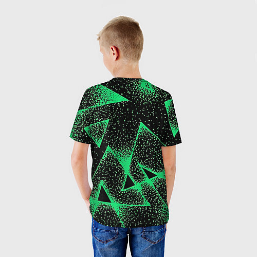 Детская футболка A light green triangle with dots / 3D-принт – фото 4