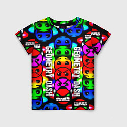 Футболка детская Geometry dash neon gradient, цвет: 3D-принт