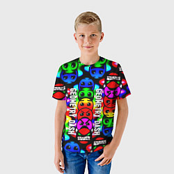 Футболка детская Geometry dash neon gradient, цвет: 3D-принт — фото 2
