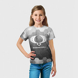 Футболка детская SsangYong - grey gradient, цвет: 3D-принт — фото 2
