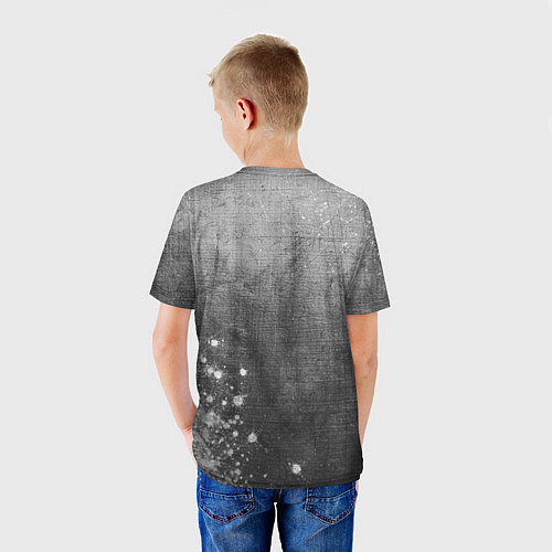 Детская футболка Skoda - grey gradient вертикально / 3D-принт – фото 4