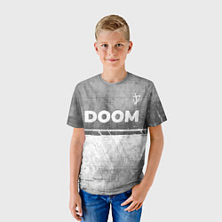 Футболка детская Doom - grey gradient посередине, цвет: 3D-принт — фото 2