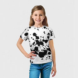 Футболка детская Брызги черной краски, цвет: 3D-принт — фото 2