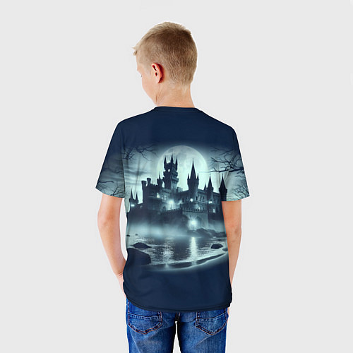 Детская футболка Готический замок у пруда / 3D-принт – фото 4