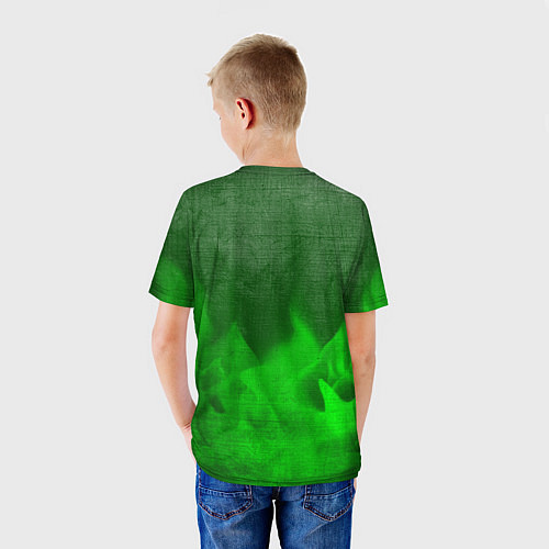 Детская футболка Fiat - green gradient посередине / 3D-принт – фото 4