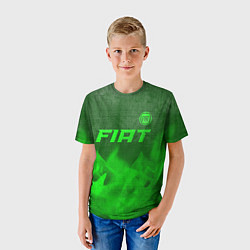 Футболка детская Fiat - green gradient посередине, цвет: 3D-принт — фото 2