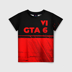 Детская футболка GTA 6 - red gradient посередине