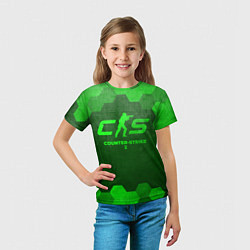 Футболка детская Counter-Strike 2 - green gradient, цвет: 3D-принт — фото 2