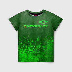 Детская футболка Chevrolet - green gradient посередине