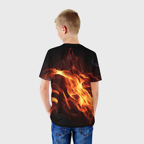 Детская футболка ACDC на фоне огня / 3D-принт – фото 4